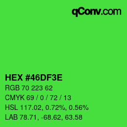 Farbcode: HEX #46DF3E | qconv.com