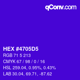 Color code: HEX #4705D5 | qconv.com