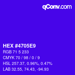 Color code: HEX #4705E9 | qconv.com