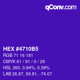 Color code: HEX #4710B5 | qconv.com