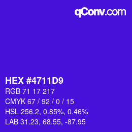 Color code: HEX #4711D9 | qconv.com