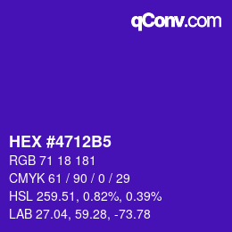 Color code: HEX #4712B5 | qconv.com