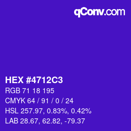 Color code: HEX #4712C3 | qconv.com