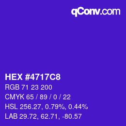 Color code: HEX #4717C8 | qconv.com