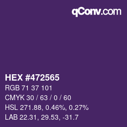 Color code: HEX #472565 | qconv.com
