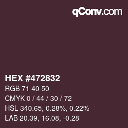 カラーコード: HEX #472832 | qconv.com
