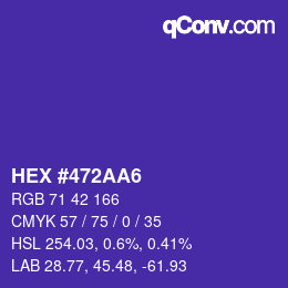 Color code: HEX #472AA6 | qconv.com