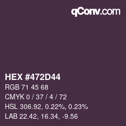 Color code: HEX #472D44 | qconv.com
