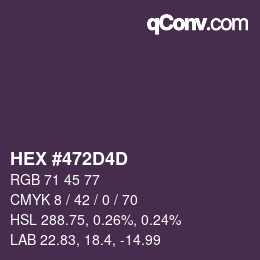 Color code: HEX #472D4D | qconv.com