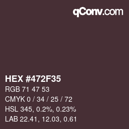 颜色代码: HEX #472F35 | qconv.com