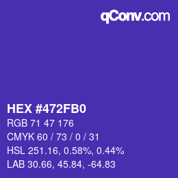 カラーコード: HEX #472FB0 | qconv.com