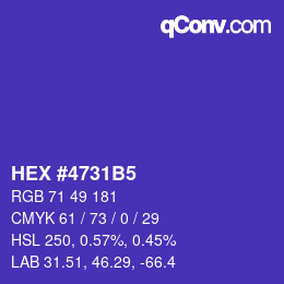 Color code: HEX #4731B5 | qconv.com