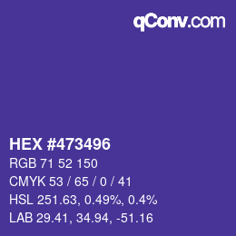 カラーコード: HEX #473496 | qconv.com
