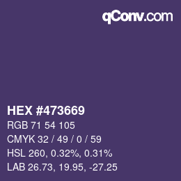 カラーコード: HEX #473669 | qconv.com
