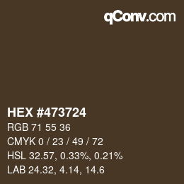Color code: HEX #473724 | qconv.com