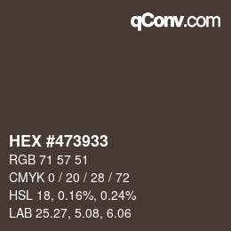 Código de color: HEX #473933 | qconv.com