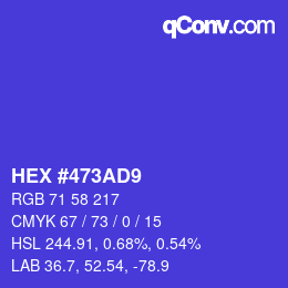 Color code: HEX #473AD9 | qconv.com