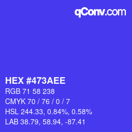 Color code: HEX #473AEE | qconv.com