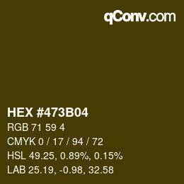 Color code: HEX #473B04 | qconv.com