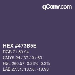 Color code: HEX #473B5E | qconv.com