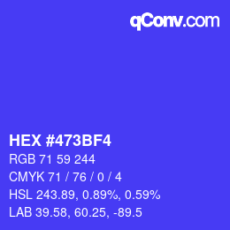 カラーコード: HEX #473BF4 | qconv.com