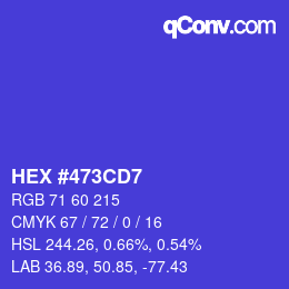 カラーコード: HEX #473CD7 | qconv.com