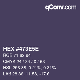 Farbcode: HEX #473E5E | qconv.com