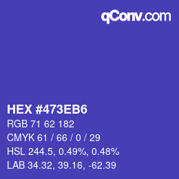 Farbcode: HEX #473EB6 | qconv.com