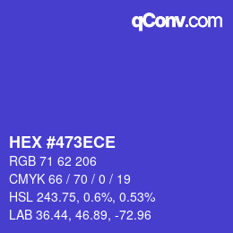 Color code: HEX #473ECE | qconv.com