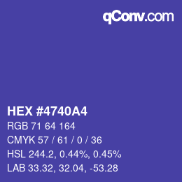 Color code: HEX #4740A4 | qconv.com