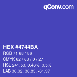 カラーコード: HEX #4744BA | qconv.com