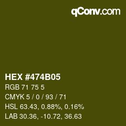 Color code: HEX #474B05 | qconv.com