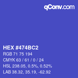 颜色代码: HEX #474BC2 | qconv.com