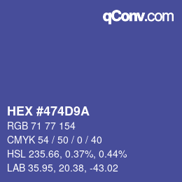 Color code: HEX #474D9A | qconv.com