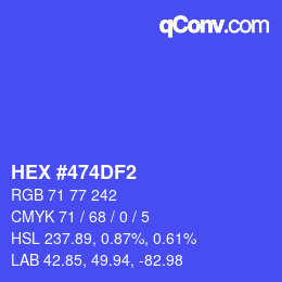 Color code: HEX #474DF2 | qconv.com