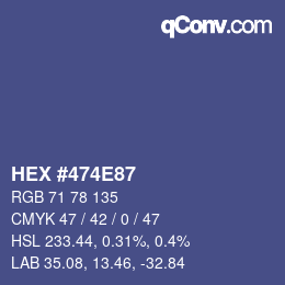 Color code: HEX #474E87 | qconv.com