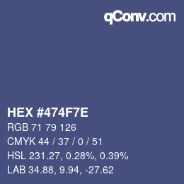 Color code: HEX #474F7E | qconv.com