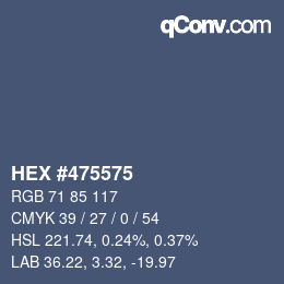 Color code: HEX #475575 | qconv.com