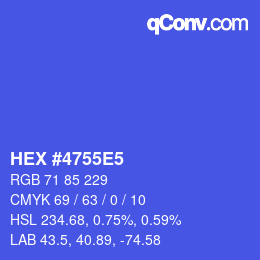 カラーコード: HEX #4755E5 | qconv.com