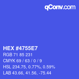 カラーコード: HEX #4755E7 | qconv.com
