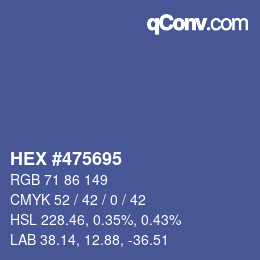 Color code: HEX #475695 | qconv.com