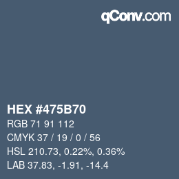 Color code: HEX #475B70 | qconv.com