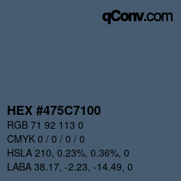 Color code: HEX #475C7100 | qconv.com