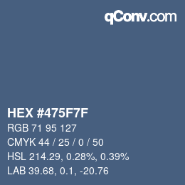 Color code: HEX #475F7F | qconv.com