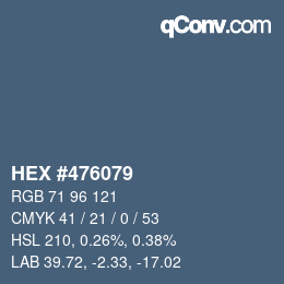 Código de color: HEX #476079 | qconv.com