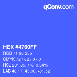 颜色代码: HEX #4760FF | qconv.com