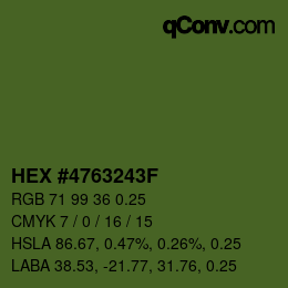 Farbcode: HEX #4763243F | qconv.com