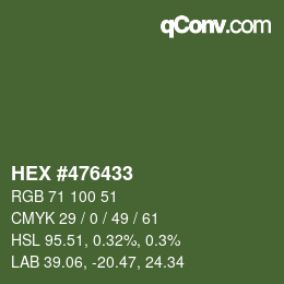 Color code: HEX #476433 | qconv.com