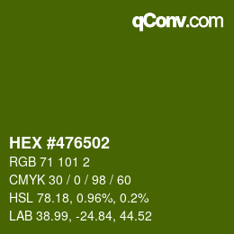 颜色代码: HEX #476502 | qconv.com