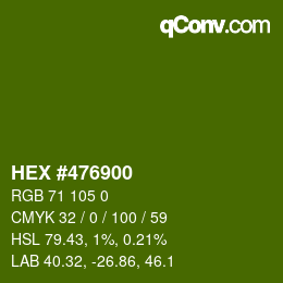Color code: HEX #476900 | qconv.com